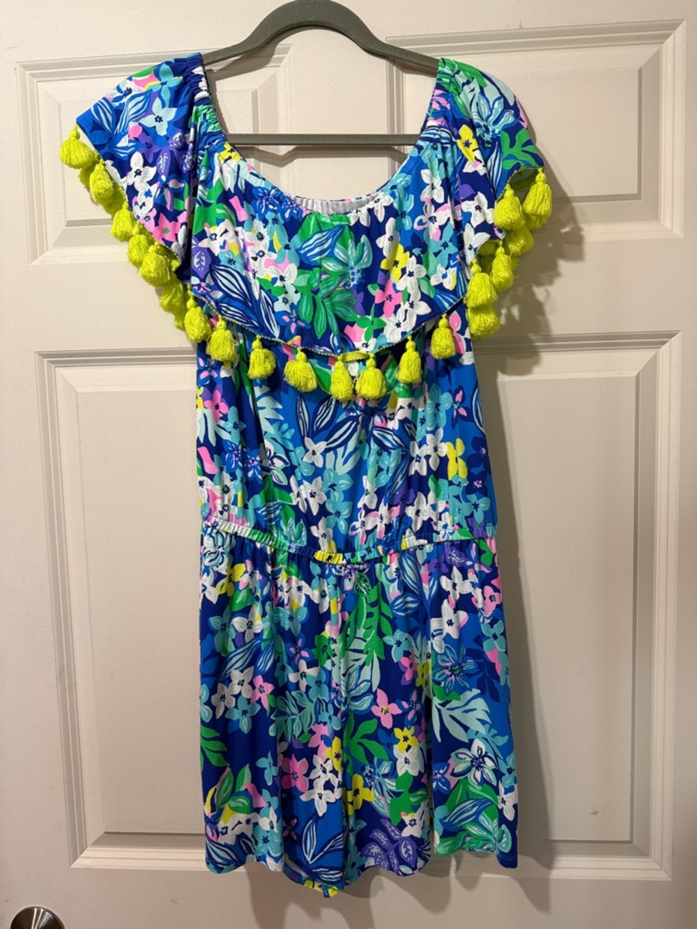 Lilly Pulitzer La Fortuna Romper in Borealis Blue Social Sunset (Medium)